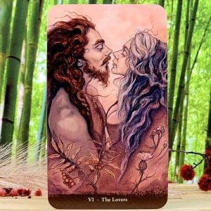 Witch Sisters Tarot Cards by Julia Jeffrey - The Lovers