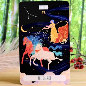 Zodiac Tarot Pocket Edition in a Tin by Cecilia Lattari - The Chariot