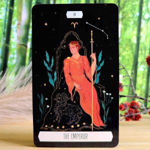 Zodiac Tarot Pocket Edition in a Tin by Cecilia Lattari - The Emperor