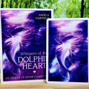 Whispers of the Dolphin Heart Oracle by Angela Hartfield - Guidebook and back of cards