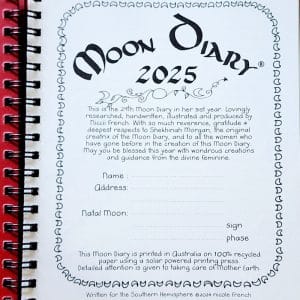 2025 Southern Hemisphere Moon Diary by Niccii French - Front page