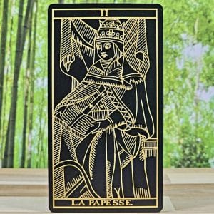 Marseille Tarot Gold and Black Edition by Marianne Costa - La Papesse