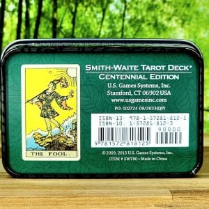 Smith-Waite Tarot Deck Centennial Edition - Back of tin