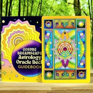 Cosmic Dreamscape Astrology Oracle Deck by Nina Kahn - Guidebook and back of cards