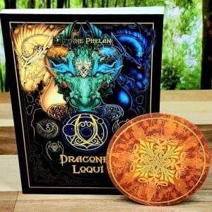 Dracones Loqui by Ravynne Phelan - Guidebook and back of cards