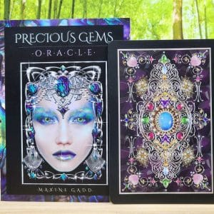 Precious Gems Oracle by Maxine Gadd - Guidebook and back of cards