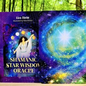 Shamanic Star Wisdom Oracle by Lisa Biritz - guidebook and back of cards