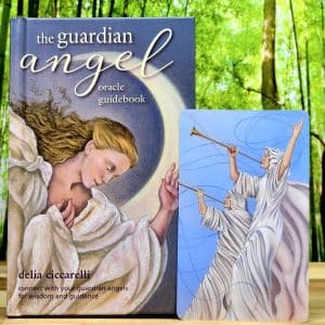 The Guardian Angel Oracle Deck by Delia Ciccarelli - Guidebook and back of cards