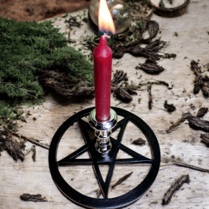 Black Pentagram Candle Holder - Top View