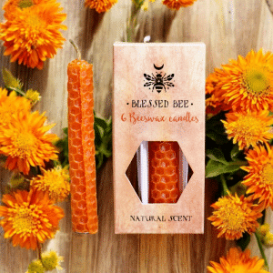 Blessed Bee Beeswax Candles - orange candles