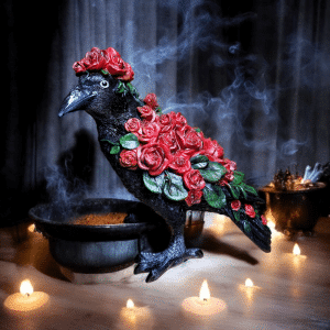 Standing Rose Covered Crow