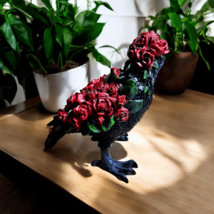 Standing Rose Covered Crow - Back View