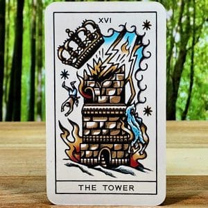 Tattoo Tarot Deck - Mini - The Tower